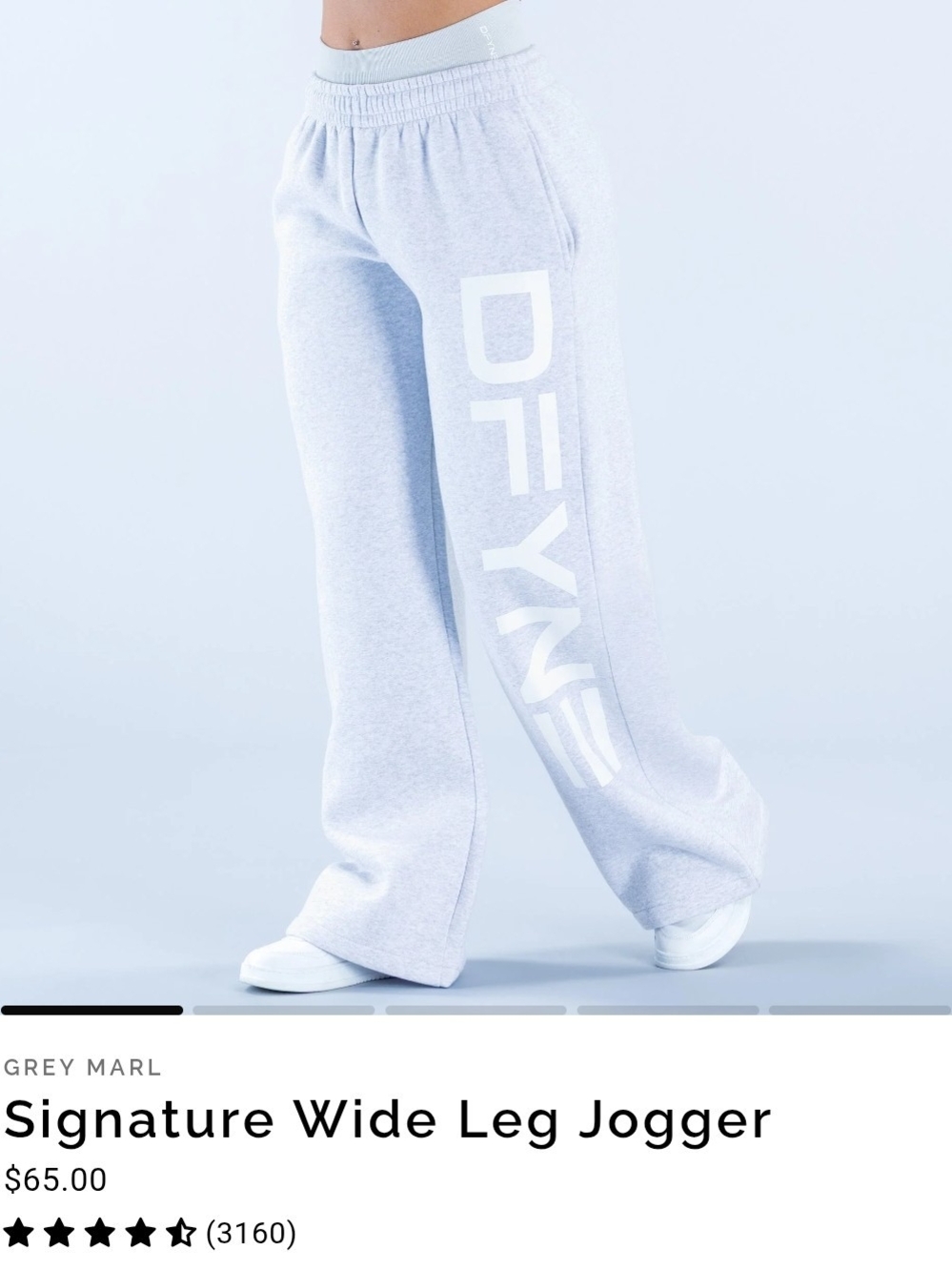 Dfyne Wide Leg Jogger- Grey Marl Small